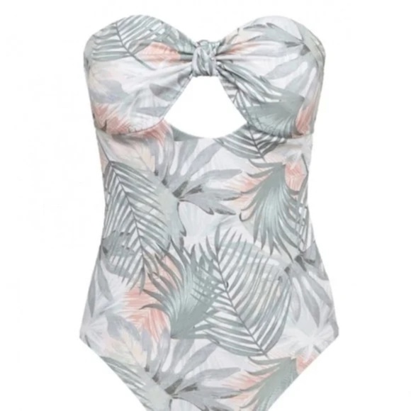 Eberjey Lulu Palmera Tropical Leaf One Piece Cutout Swimsuit Size Small - Picture 3 of 12